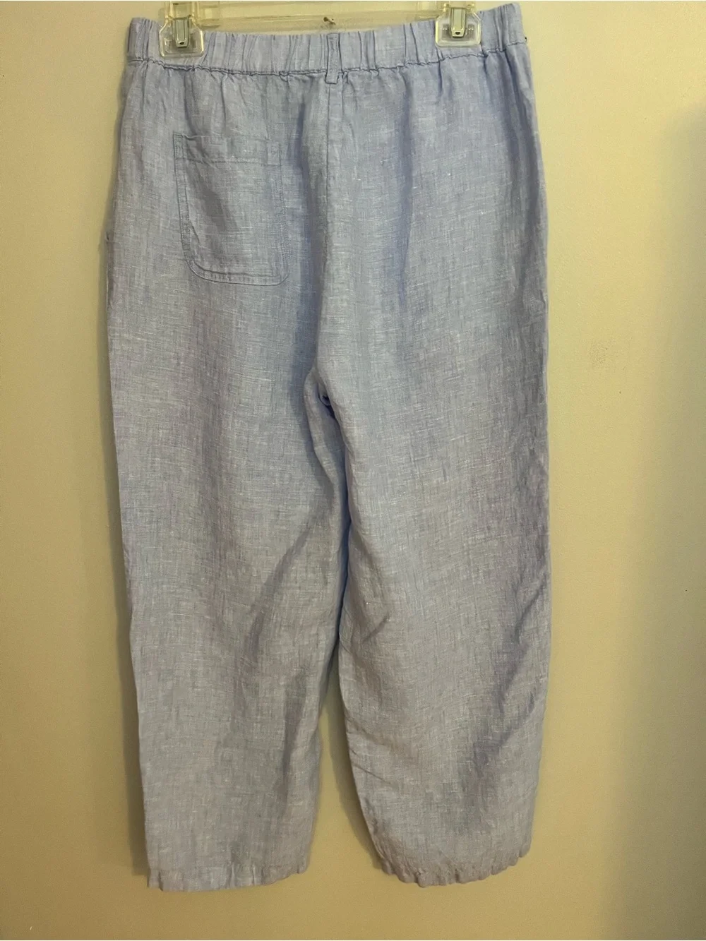 Quince Light Blue Linen-Blend Elastic Waist Men’s Pants